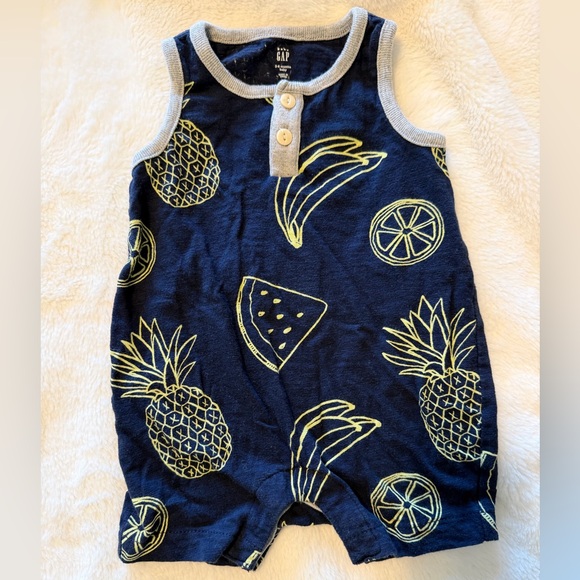 GAP Other - 2018 Baby GAP Tank Romper Fruit Print - Size 3/6 months